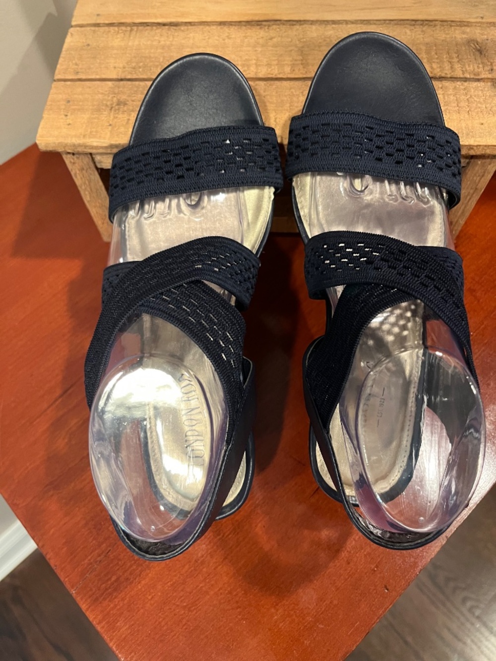 NWOT London Fog Pickwick Stretch Wedge Espadrille Sandal 9M - Picture 5 of 11